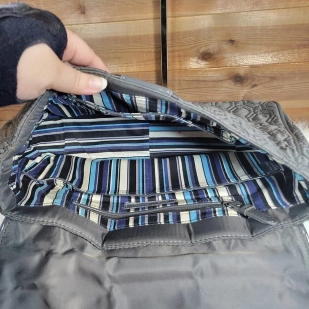 Vera Bradley Solid Gray Crossbody Messenger Bag - Picture 5 of 8